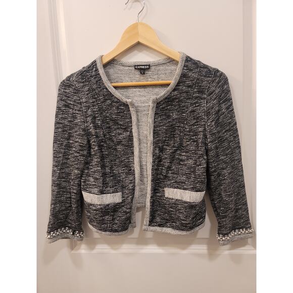 Express Knit Open Front Blazer - Picture 2 of 8